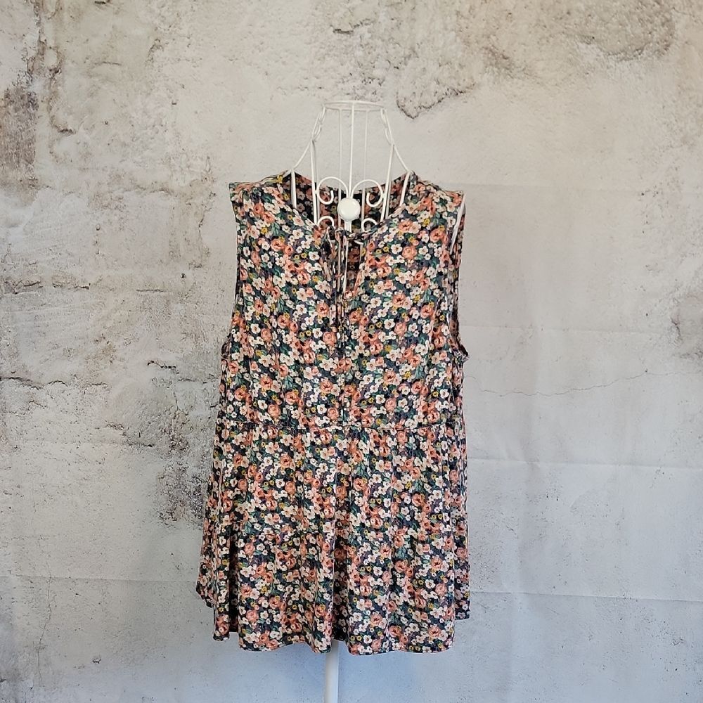 Torrid Floral Sleeveless Blouse Multicolor Womens Size XL